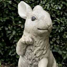 Fantasy Rabbit Statue Concrete Bunny Sculpture Cement Animal Decoration Handmade Art Bunny Lover Gift Lawn Ornament - thumbnail 2