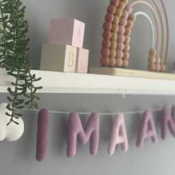 Name Garland With Clouds, Nursery Garland, Baby Gift, Name Felt Banner, Bunting, Kids Room Decor, Decor - thumbnail 3
