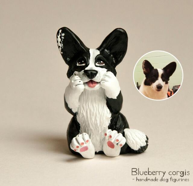 Single Welsh Corgi Figurine, Scuplture - Painted Basing On Photos, 100% Handmade - image 1