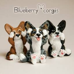 Single Welsh Corgi Figurine, Scuplture - Painted Basing On Photos, 100% Handmade - thumbnail 4