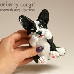 Single Welsh Corgi Figurine, Scuplture - Painted Basing On Photos, 100% Handmade - thumbnail 2