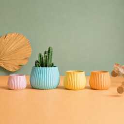 Planter Pot, 3D Printed Cactus, Succulent Planters , Mid Century Idea Gift For Home, Home Decor - thumbnail 2