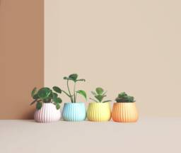 Planter Pot, 3D Printed Cactus, Succulent Planters , Mid Century Idea Gift For Home, Home Decor - thumbnail 1
