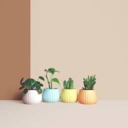 Planter Pot, 3D Printed Cactus, Succulent Planters , Mid Century Idea Gift For Home, Home Decor - thumbnail 2