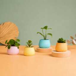 Planter Pot, 3D Printed Cactus, Succulent Planters , Mid Century Idea Gift For Home, Home Decor - thumbnail 3