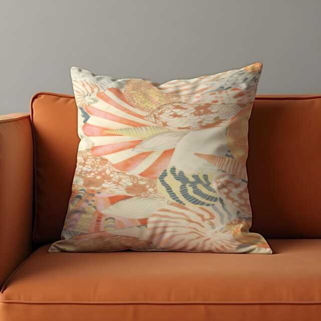 Abstract Neutral Cushion Cover Modern Organic Pattern Pillow Case Beige Peach Earth Tone Decorative Sofa Throw - image 1