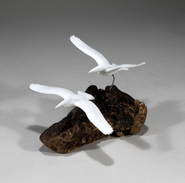 Pelican Duo From John Perry Pellucida Sculpture 5 Inches Long - image 1