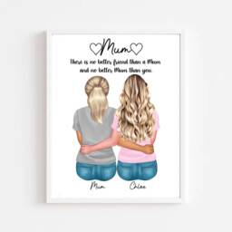 Personalised Mum Print, & Daughter Mothers Day Gift, Birthday Gift For Mum, Christmas Mummy Mam - thumbnail 1