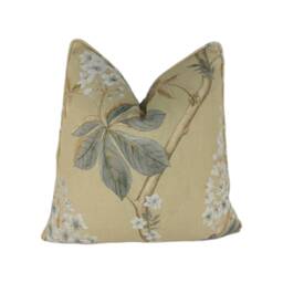Sanderson - Chestnut Tree Wheat/Pebble Traditional Trailing Blossom Designer Cushion Cover Luxury Throw Pillow Handmade - thumbnail 1