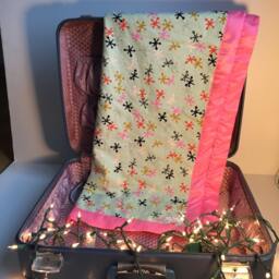 Jazzy Jacks Baby Blanket - Shower Gift Toddler Blankie Minky -Satin Trim - thumbnail 2