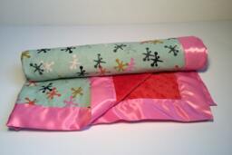 Jazzy Jacks Baby Blanket - Shower Gift Toddler Blankie Minky -Satin Trim - thumbnail 1