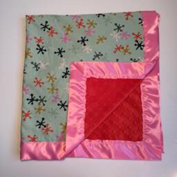 Jazzy Jacks Baby Blanket - Shower Gift Toddler Blankie Minky -Satin Trim - thumbnail 3