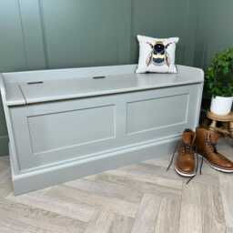 Painted Window Seat Or Entrance Hall Shoe Storage Bench - Narrow Option - thumbnail 3