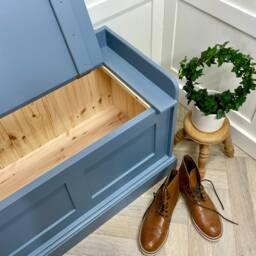 Painted Window Seat Or Entrance Hall Shoe Storage Bench - Narrow Option - thumbnail 4