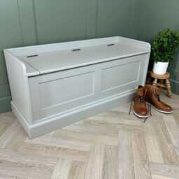 Painted Window Seat Or Entrance Hall Shoe Storage Bench - Narrow Option - thumbnail 2