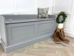 Painted Window Seat Or Entrance Hall Shoe Storage Bench - Narrow Option - thumbnail 1