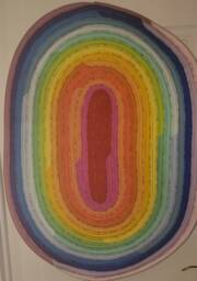 Rainbow Fabric Rug, Colorful Woven Floor Mat