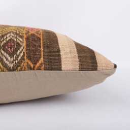 Kilim Lumbar Pillow Cover 12x24 Turkish Bohemian Cushion - thumbnail 4