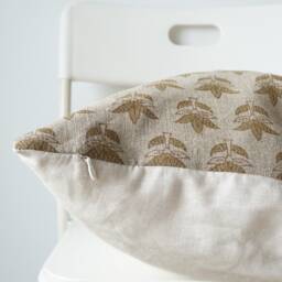 "Block Print Pillow Cover Floral Batik, Boho Farmhouse Decor - 20"" X 20" - thumbnail 3