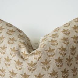 "Block Print Pillow Cover Floral Batik, Boho Farmhouse Decor - 20"" X 20" - thumbnail 2