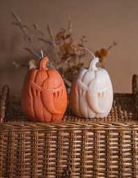xl Pumpkin Candle - Ghost Halloween Gift Soy Wax Autumn Home Decor