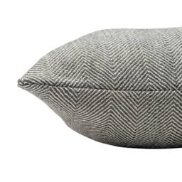 Faux Wool Linen Blend Herringbone Cushion in Stone Grey. Traditional Linen-Mix Effect Fabric. 17x17 - thumbnail 2