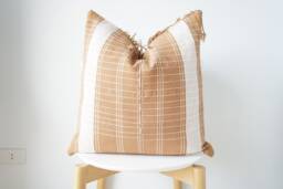 Brown Tribal Hemp Hand Woven Natural Dye Color Hmong Lumbar Pillow Cover - thumbnail 1