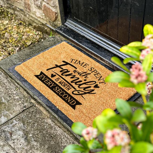 Time Spent With Family Is Worth Every Second Doormat - Heartfelt Welcome Mat, Entry Rug, Home Gift, Cozy Decor Idea New Gift - image 1