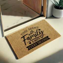 Time Spent With Family Is Worth Every Second Doormat - Heartfelt Welcome Mat, Entry Rug, Home Gift, Cozy Decor Idea New Gift - thumbnail 2