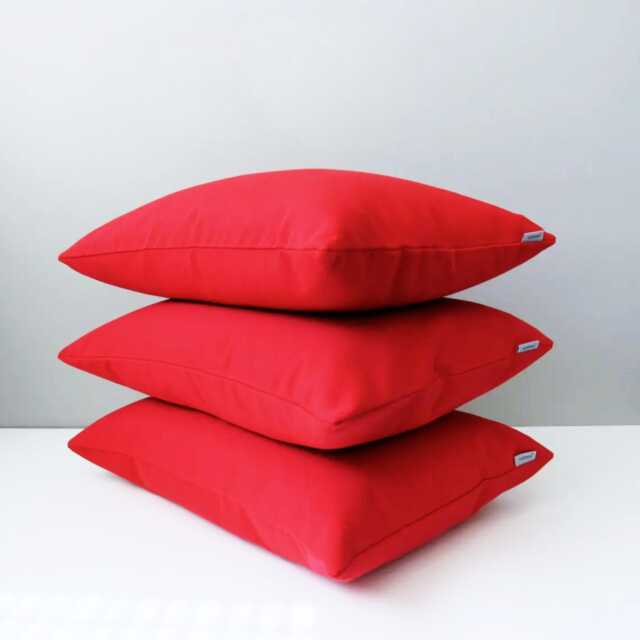 Outdoor Sunbrella?? Pillow Cover in Jockey Red Sunbrella Fabric, Porch/Patio Pool Lounge Chairs, Decorative Nautical Cushions, Mazizmuse - image 1