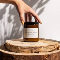 Aromatic Soy Candle Tomato & Basil - Wooden Wick, Rustic Eco-Friendly Decor - thumbnail 3