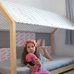 Roof For House Bed - With Velcro Fastener Large Beds, Canopy Montessori Bed, Curtains Children's - thumbnail 2