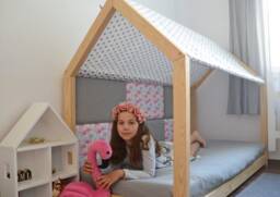 Roof For House Bed - With Velcro Fastener Large Beds, Canopy Montessori Bed, Curtains Children's - thumbnail 1