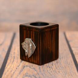 Basset Hound - Wooden Candlestick With Dog, Souvenir, Decoration, Limited Edition, Collection - thumbnail 2