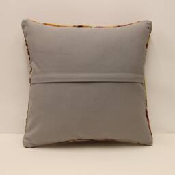 Vintage Rug Throw Pillow Cover, 18x18 in - 45x45 cm Turkish Pillow, Minimalist Cushion Sofa Pillows Green, Brown, 4Kbf-689 - thumbnail 4