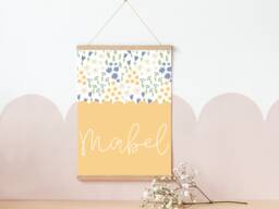 Personalised Girls Flower Name Sign For Room, Nursery Or Playroom - Print Only - thumbnail 1