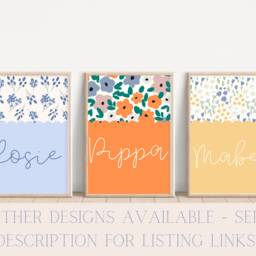 Personalised Girls Flower Name Sign For Room, Nursery Or Playroom - Print Only - thumbnail 2