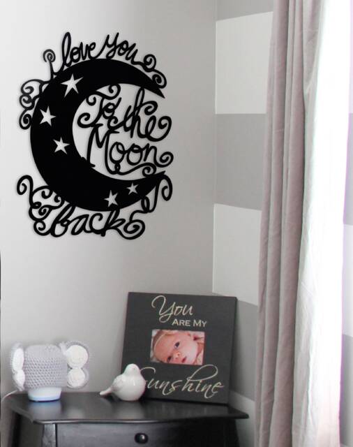 I Love You To The Moon & Back - Whimsical Metal Wall Decor Sign By Sophia Hunter - image 1