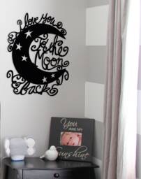 I Love You To The Moon & Back - Whimsical Metal Wall Decor Sign By Sophia Hunter - thumbnail 1