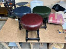 Traditional Pub/Bar Stool With Real Leather Top - thumbnail 1