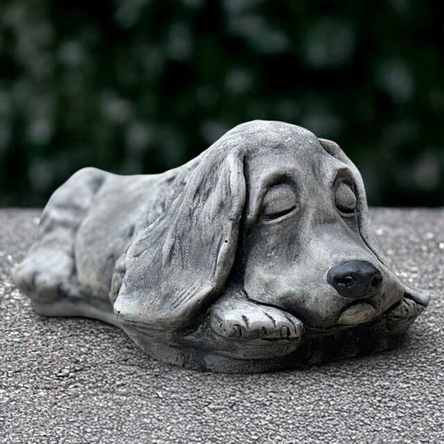 Sleeping Spaniel Statue Concrete Cocker Figurine Outdoor Relaxing Dog Sculpture Garden & Home Ornament Dog Lover Gift Yard Art - image 1