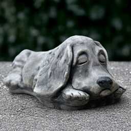 Sleeping Spaniel Statue Concrete Cocker Figurine Outdoor Relaxing Dog Sculpture Garden & Home Ornament Dog Lover Gift Yard Art - thumbnail 1