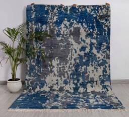 6x9 Rug Abstract Galaxy Handmade Wool #8655 - 180x275 cms