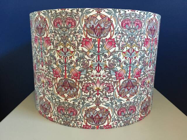 William Morris Pink White & Purple Lodden Floral Lampshade, Handmade To Order - image 1