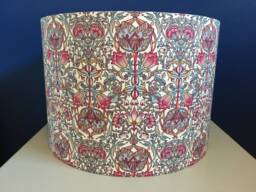 William Morris Pink White & Purple Lodden Floral Lampshade, Handmade To Order