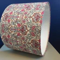William Morris Pink White & Purple Lodden Floral Lampshade, Handmade To Order - thumbnail 4