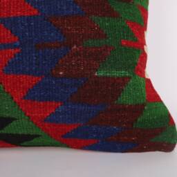 Handwoven Turkish Kilim Pillow 16x24 Boho Lumbar Pillow - thumbnail 2