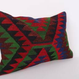 Handwoven Turkish Kilim Pillow 16x24 Boho Lumbar Pillow - thumbnail 3