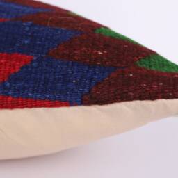 Handwoven Turkish Kilim Pillow 16x24 Boho Lumbar Pillow - thumbnail 4