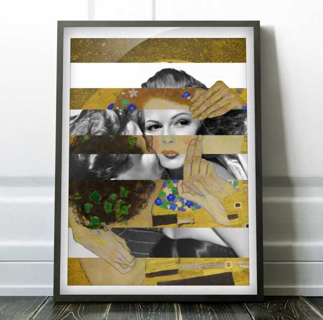 Klimt's Kiss & Gilda Mashup Retro Pop Art Poster Or Canvas - image 1